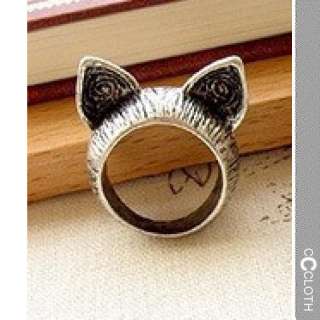 Silver NEW Womens Kitty Cat Ears Antique Rings  