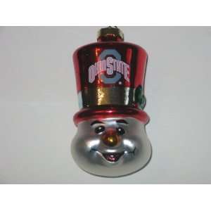  OHIO STATE BUCKEYES 3 1/2 tall and 2 wide Blown Glass 