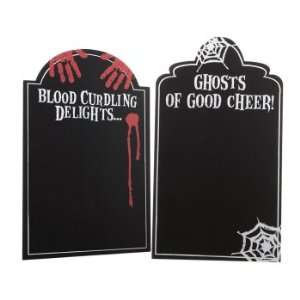 Set of 2 Spooky Menu Chalkboard Easel Halloween Table Top Accessories 