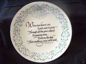 Vintage Collector Plate A Wedding Keepsake 1978 Mint Condition 7 1/2 