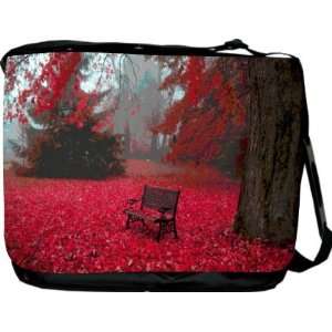  Rikki KnightTM Red Leaves in Park Messenger Bag   Book Bag 