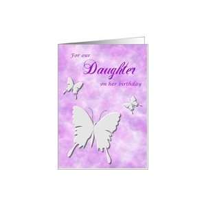  Daughter Birthday Purple with White Butterflies Card Toys 