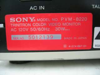 Sony PVM 8220 Trinitron Color Video Monitor  