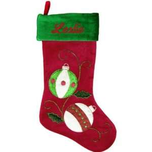  Red/Green Velvet with Ornaments Applique