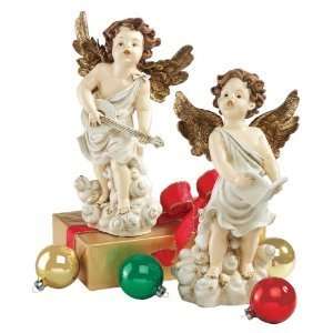   Antique Replica Cherub Child Angel Desktop Statue Sculpture   2 Sets