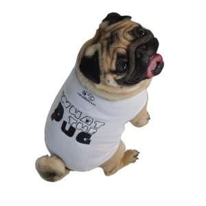  Ruff Ruff and Meow Dog Tank Top, What the Pug?, White 