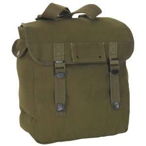 Olive Drab Large WW II Style Musette Rucksack Backpack   15 x 15 x 6