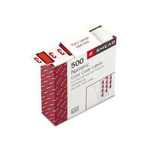  Smead® Single Digit End Tab Numerical Labels, Colored 