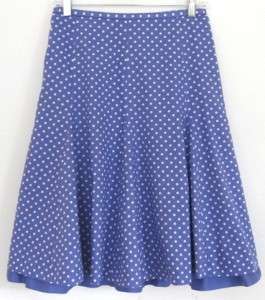 NWT $88 Garnet Hill Essential Cotton Skirt Perriwinkle Dot 14  
