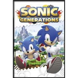  Sonic Generations   Framed Poster (Size 24 x 36)