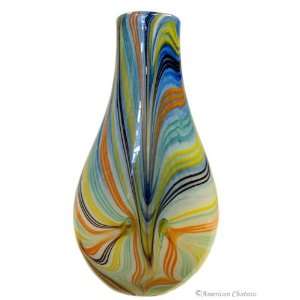    14 Blue & White Art Glass Blown Sommerso Vase
