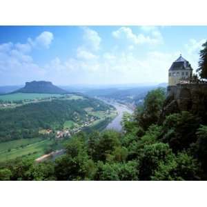 Town View from Festung Konigstein Castle, Konigstein, Saxony, Germany 