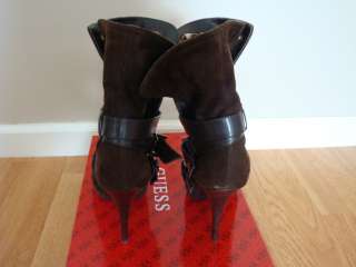NIB NEW Women GUESS OSAGE Mid Calf Suede Leather Boots BROWN 9  