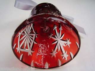 Waterford SNOW CRYSTALS ORNAMENT BELL RUBY RED NEW MINT  