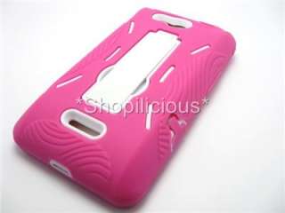   VS840 HYBRID IMPACT HeavyDuty HARD CASE COVER+STAND PINK WHITE  
