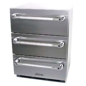  Solaire Stainless Steel Refrigerated 3 Drawer Unit Patio 