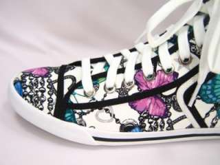   NIB Coach Andres Colorful Butterfly Black High Top Sneakers 9  
