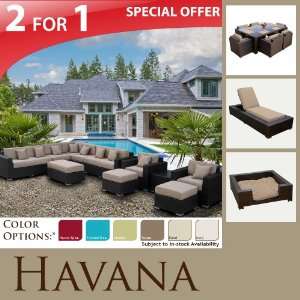 OUTDOOR WICKER PATIO SOFA SECTIONAL SET MARS DINING SET CHAISE & SMALL 