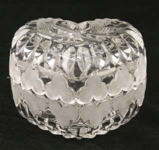 Vintage Crystal Hofbauer Byrdes Covered Heart Shaped Bowl Dish Hand 