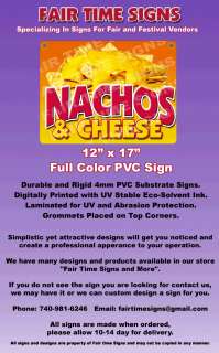 NACHOS & CHEESE Concession Sign   Recctangle PVC Full Color Laminated 