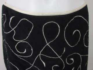 NWT SNAK Black Cotton White Print Pencil Skirt Sz 2  