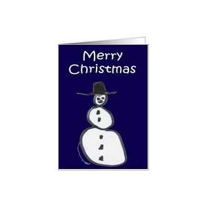  Merry Christmas   Childs Drawing of a Snowman Card 