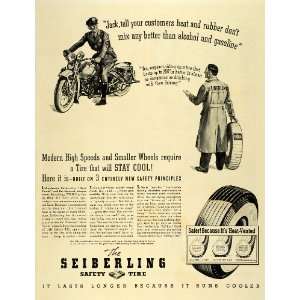  1940 Ad Seiberling Safety Tires Saf Flex Cord Motorcycle 
