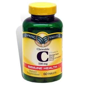 Vitamin C Orange 500 mg, 60 Chewable Tabs Spring Valley  