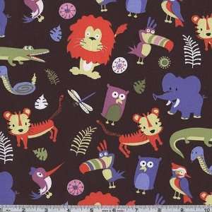  45 Wide Michael Miller Jungle Jumble Java Fabric By The 
