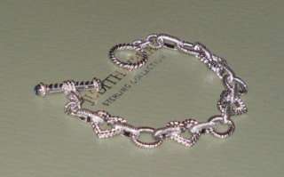 Judith Ripka Sterling Silver Heart Link Bracelet SIZE SMALL New  