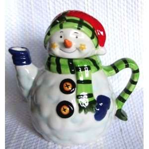  Christmas Snowman Teapot   Colorful Decor 