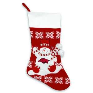  Arkansas Snowman Knit Stocking