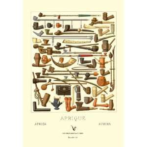  Afrique Various Pipes 12x18 Giclee on canvas