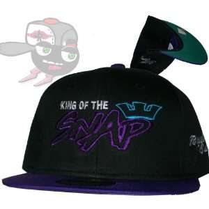  King of the Snap Two Tone Black/Grape Snapback Hat Cap Royal Swag 
