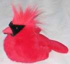 Plush 7 Red Chirping Cardnial Bird Toy