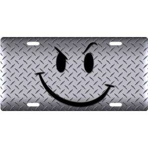  Diamond Plate Smiley Custom License Plate Novelty Tag from 