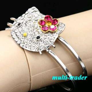 Sparkling Quality HELLO KITTY Bracelet Bangle FLOWER gift  
