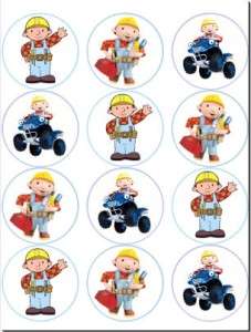 Bob The Builder   Edible Photo Cup Cake Toppers (12)  