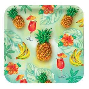 Pineapple Punch Square Paper Luncheon Plates