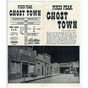   Ghost Town Brochure Colorado Springs Colorado 1950s 