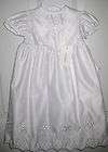 INFANT GIRLS 6 9 MONTHS CHRISTENING GOWN AND BONNET WHITE NWT