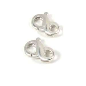  2 Infinity Lobster Clasps Sterling Silver Chain Parts 
