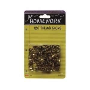  Gold Colored Thumb Tacks   120 Ct.(Pack Of 48) Office 