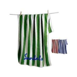 Cabana   Embroidery classically styling striped beach towel in terry 