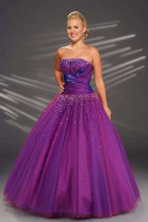 Sexy purple Prom/Ball Dress/Gown Size 6 8 10 12 14  