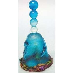 Clear Resin Dolphin Turquoise Bell 5 Tall