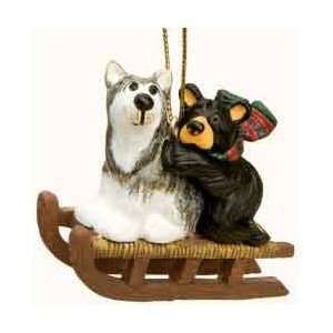  Bearfoots Bear and Sled Dog Ornament