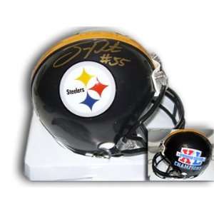  Joey Porter Signed Mini Helmet Pittsburgh Steelers XL 