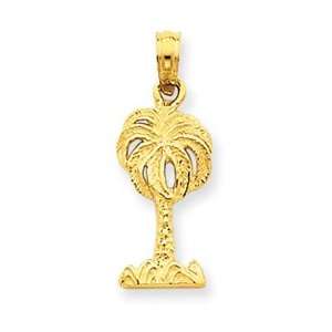  14k Palm Tree Pendant   Measures 23.9x8.9mm   JewelryWeb Jewelry