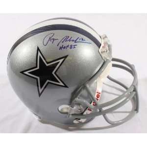Roger Staubach Signed Replica Helmet w/ HOF   JSA   Autographed NFL 